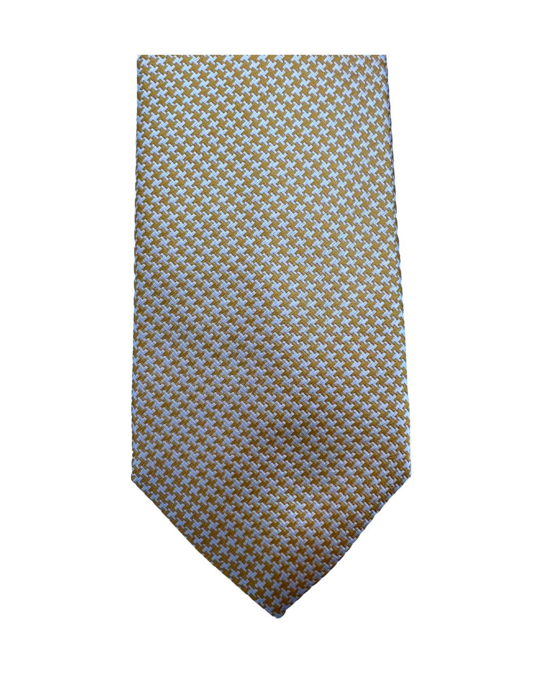 Yellow Puppytooth Italian Silk Tie