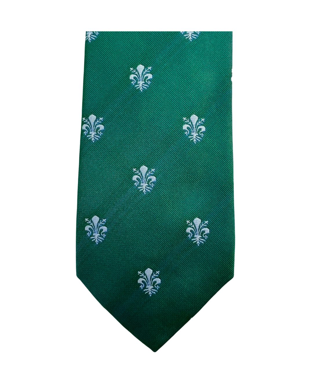 Green Fleur De Lys Italian Silk Tie