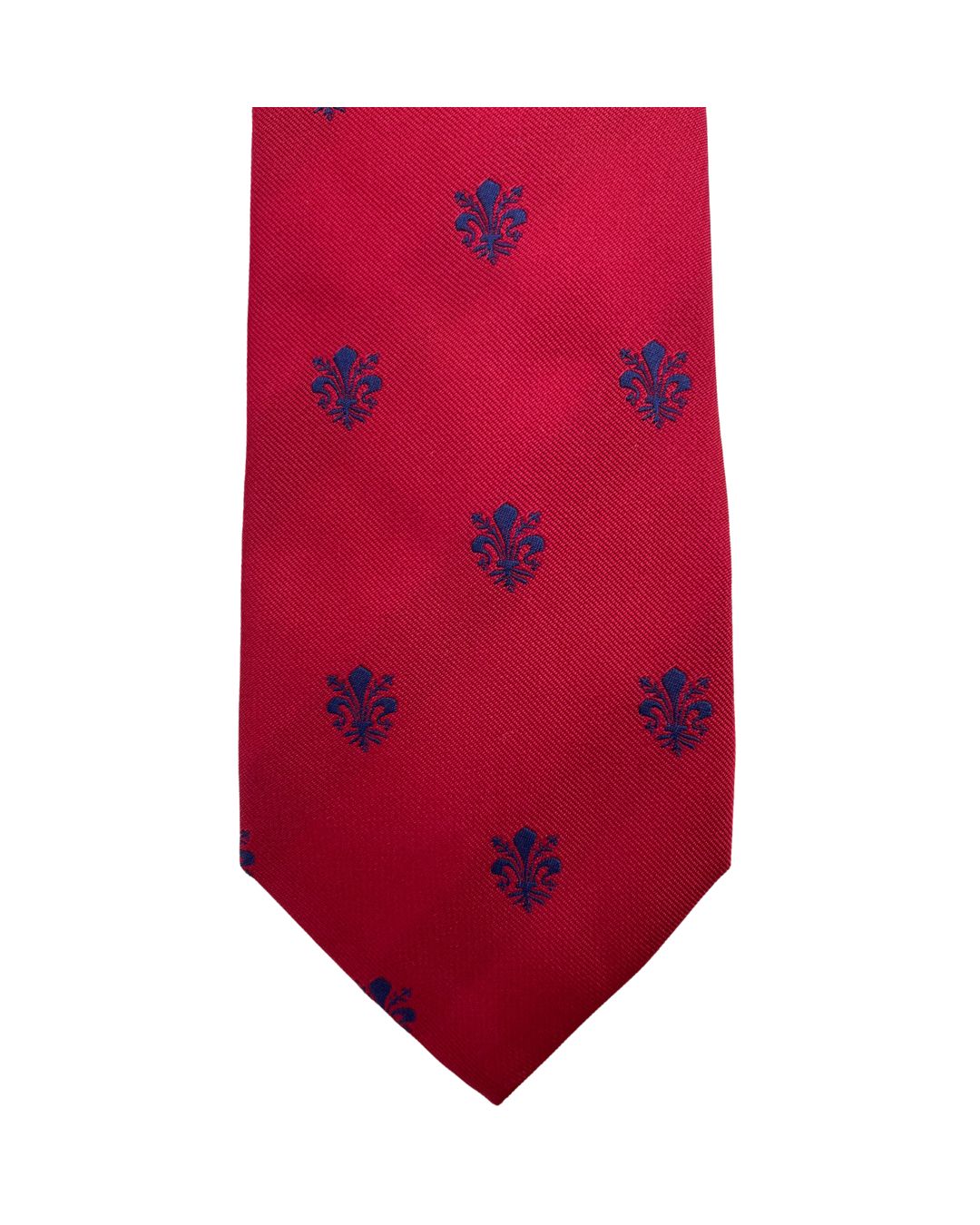 Red Fleur De Lys Italian Silk Tie