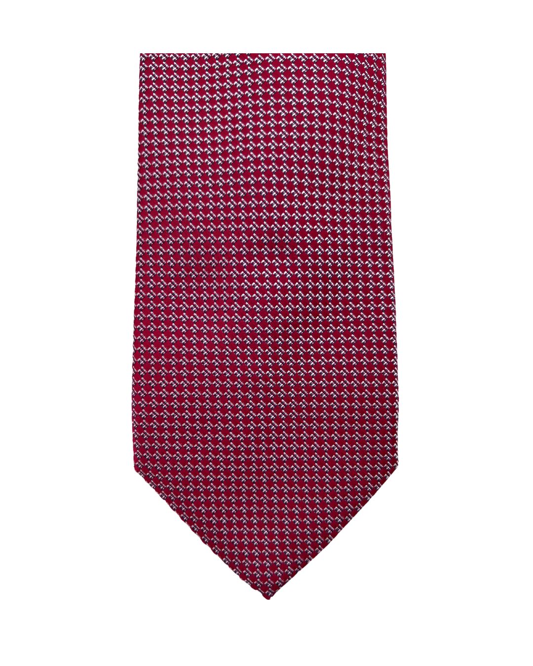 Red Tonal Structure Italian Silk Tie