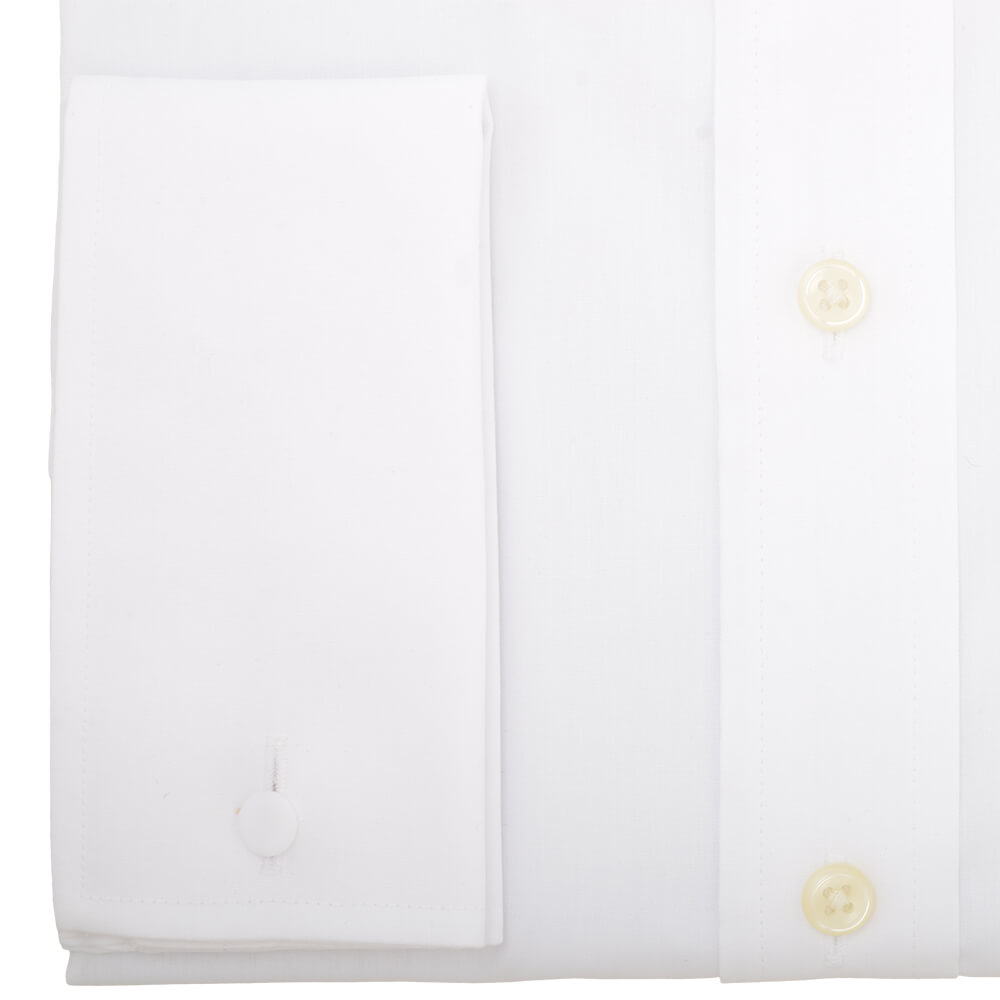 Tailored Fit White Poplin Cutaway Collar Non-iron Shirt - Gagliardi