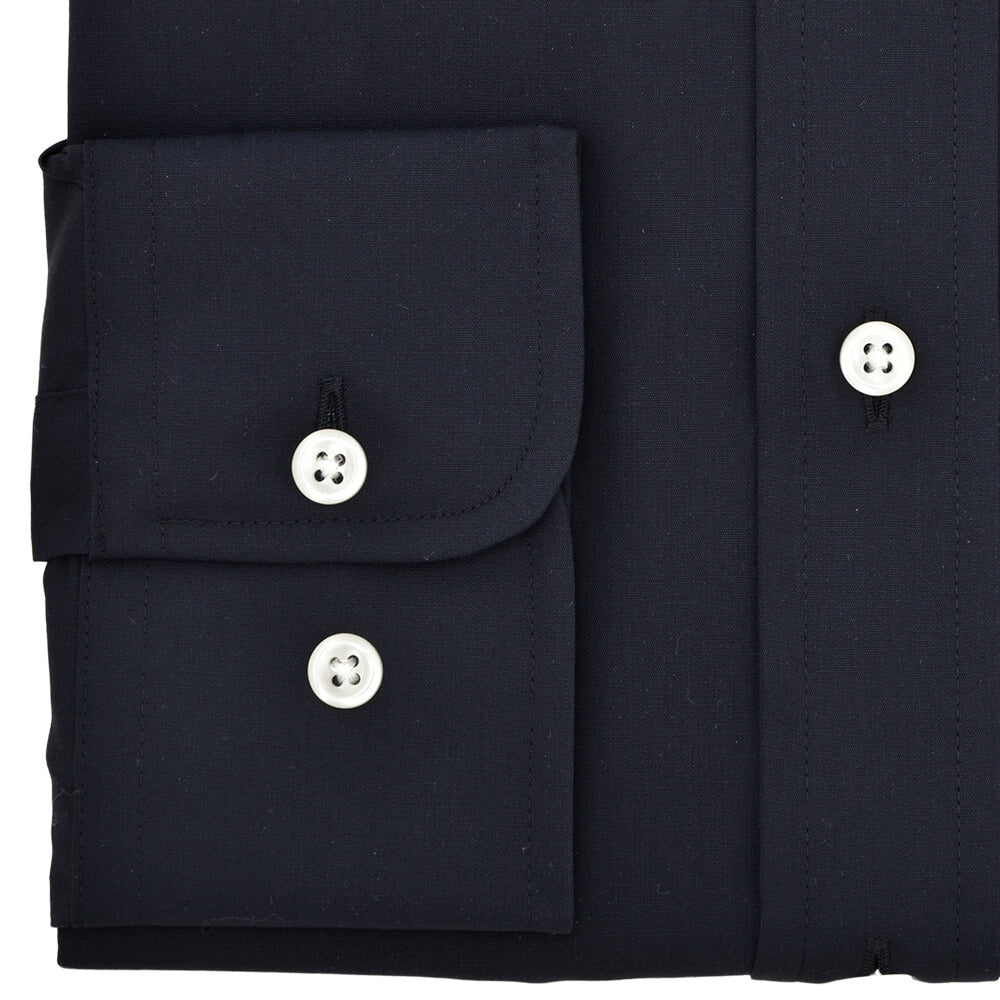 Tailored Fit Black Poplin Classic Collar Non-iron Shirt - Gagliardi