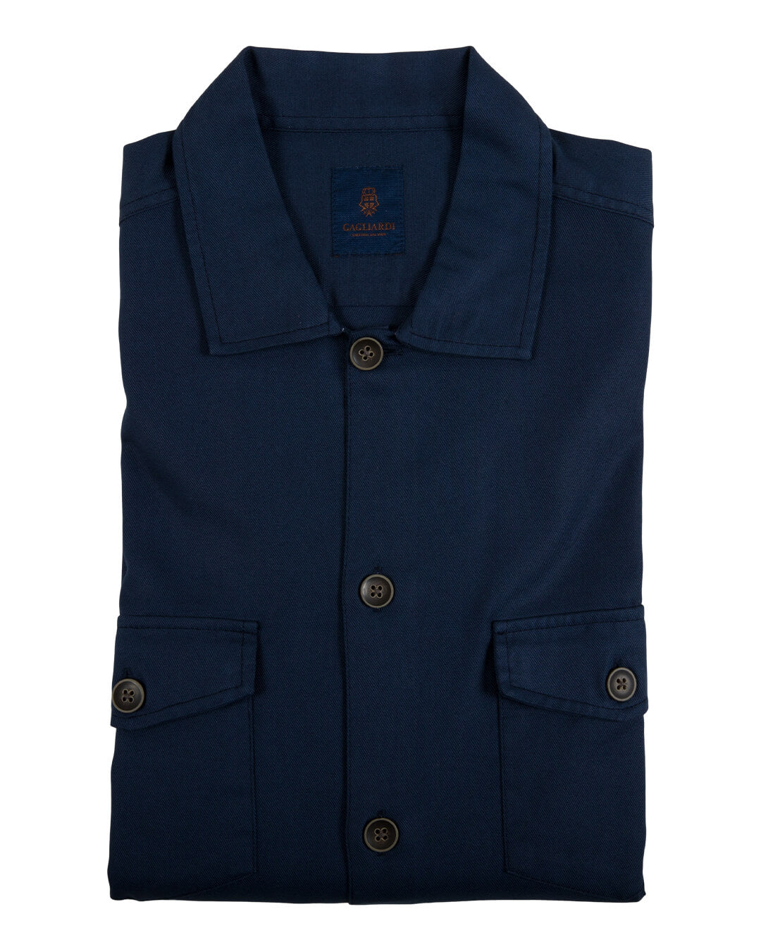 Navy Tencel Blend Overshirt