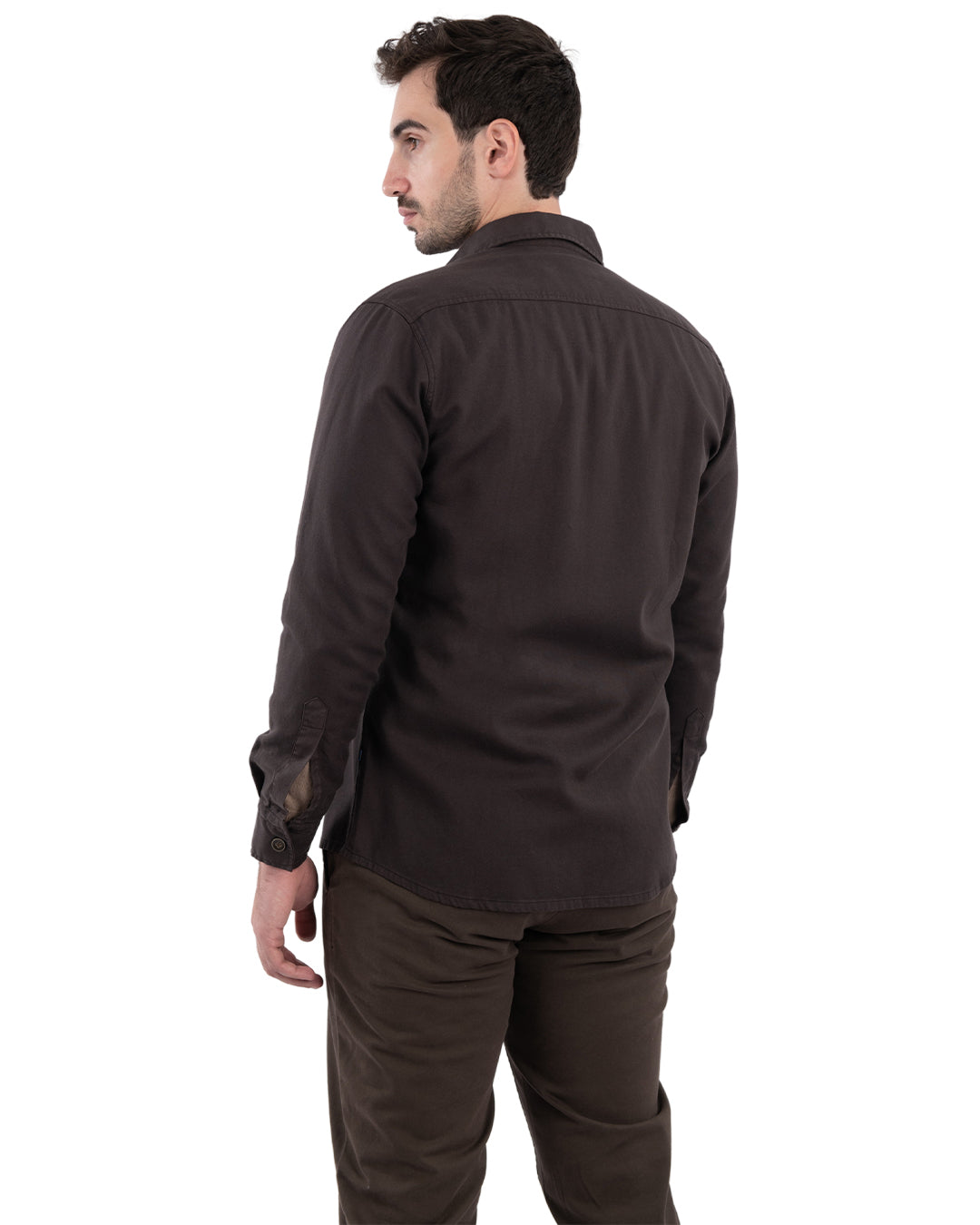 Brown Tencel Blend Overshirt