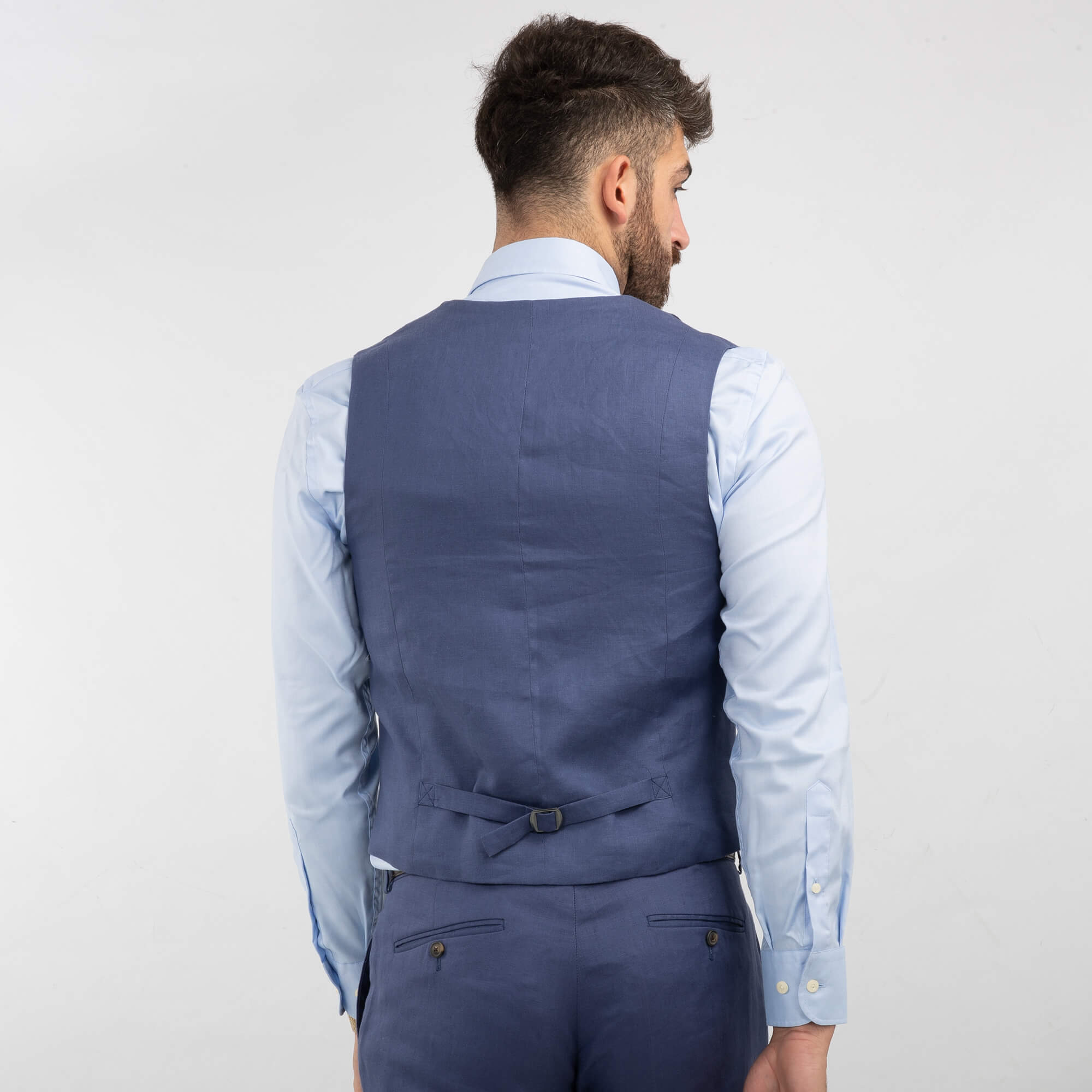 Royal Blue Linen Waistcoat