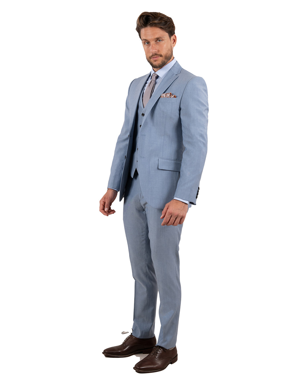 Reda Chambray Blue Suit Jacket