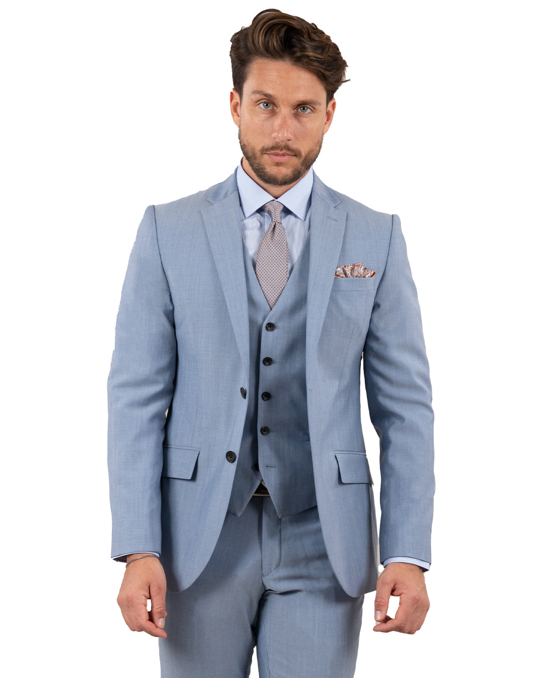Reda Chambray Blue Suit Jacket