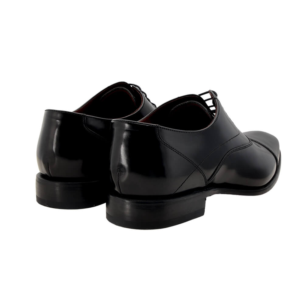 Black Polished Leather Shoes with Goodyear Welted Soles - Gagliardi