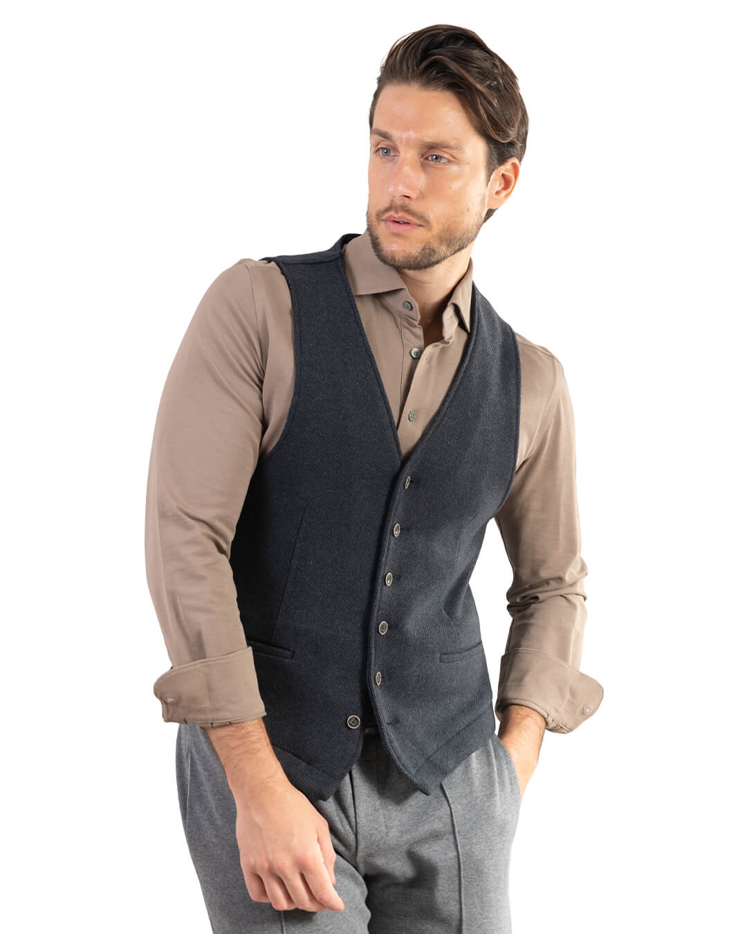 Blue Jersey Waistcoat