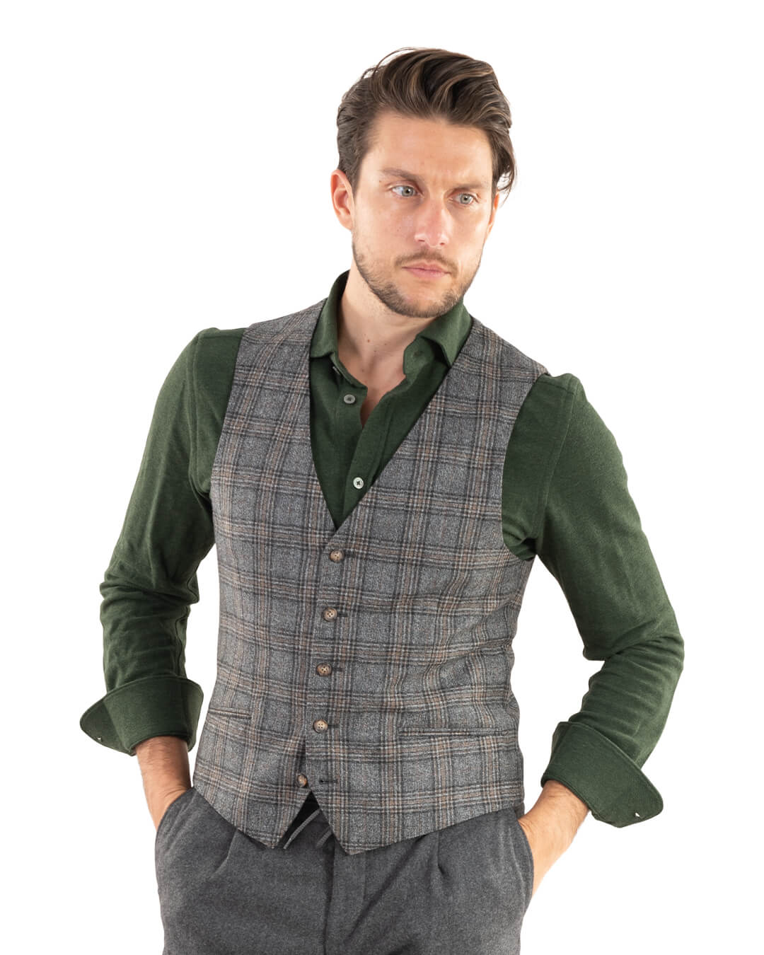 Grey hot sale patterned waistcoat