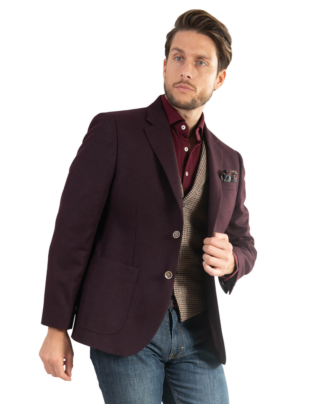 Burgundy Twill Jacket