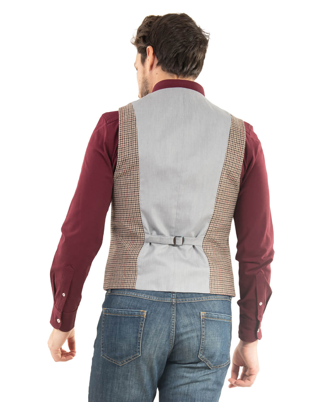 Beige Gun Club Check Waistcoat