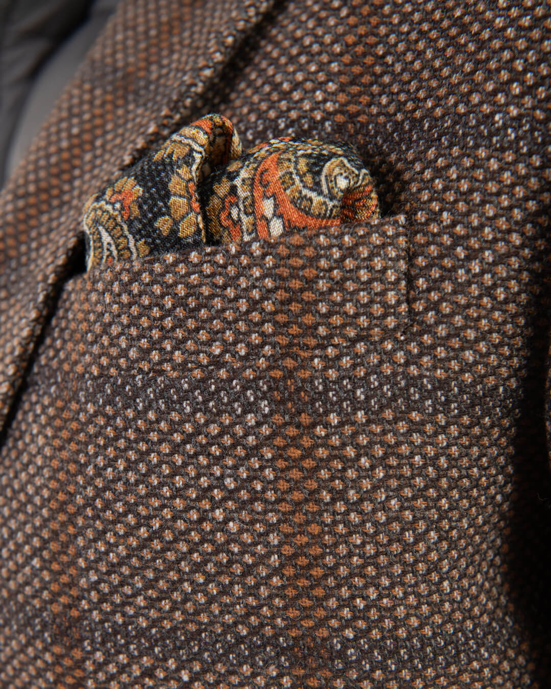 Camel Birdseye Check Jacket