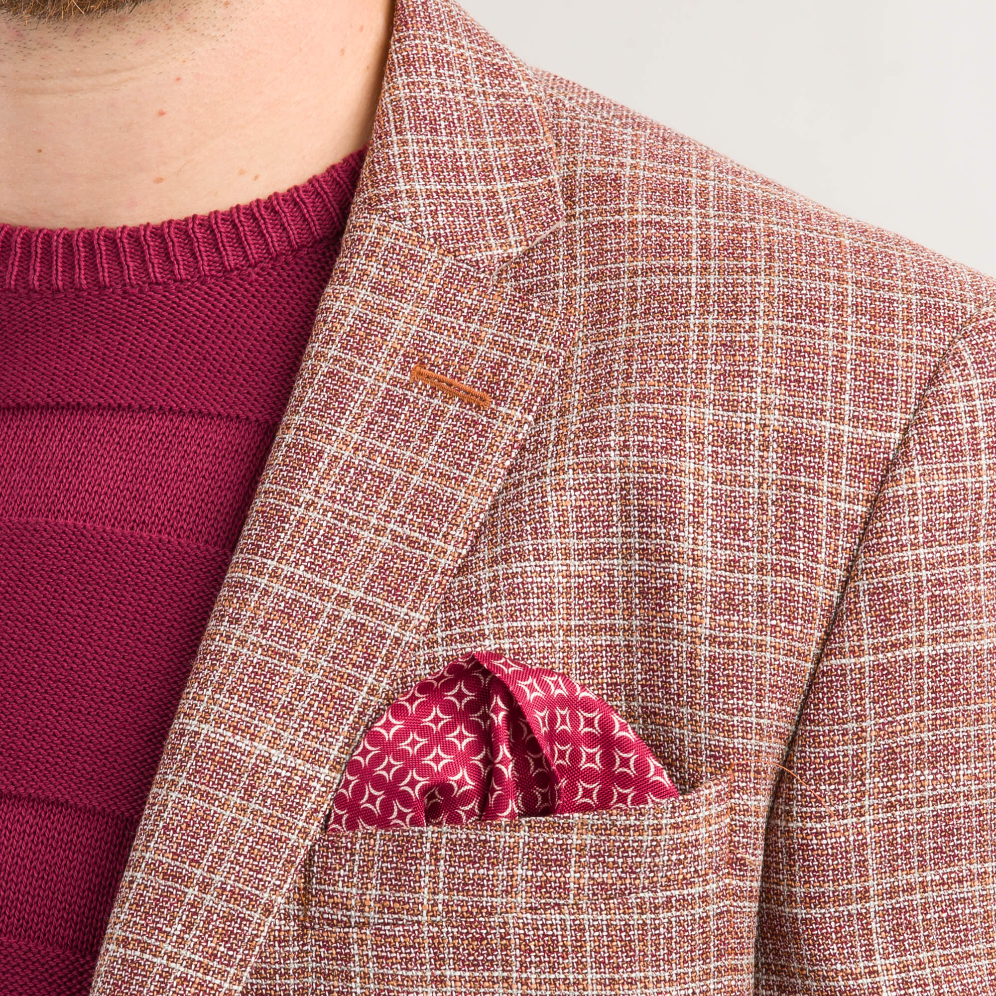 Lanificio F.lli Cerruti Orange Wool And Silk Basketweave Jacket