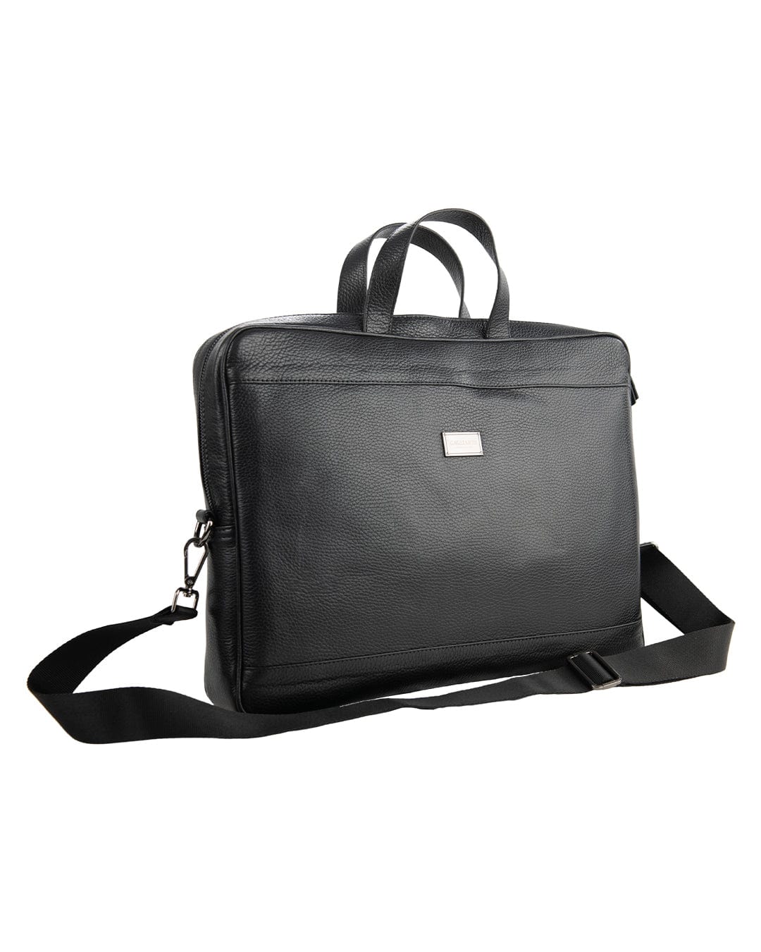 Black leather clearance briefcase shoulder strap