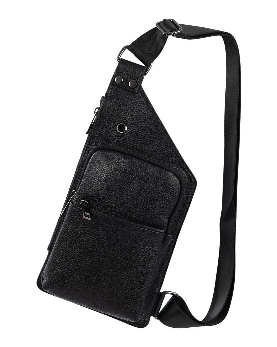 Gagliardi Bags ONE SIZE Gagliardi Scoth Grain Leather Black Crossbody Courier Bag