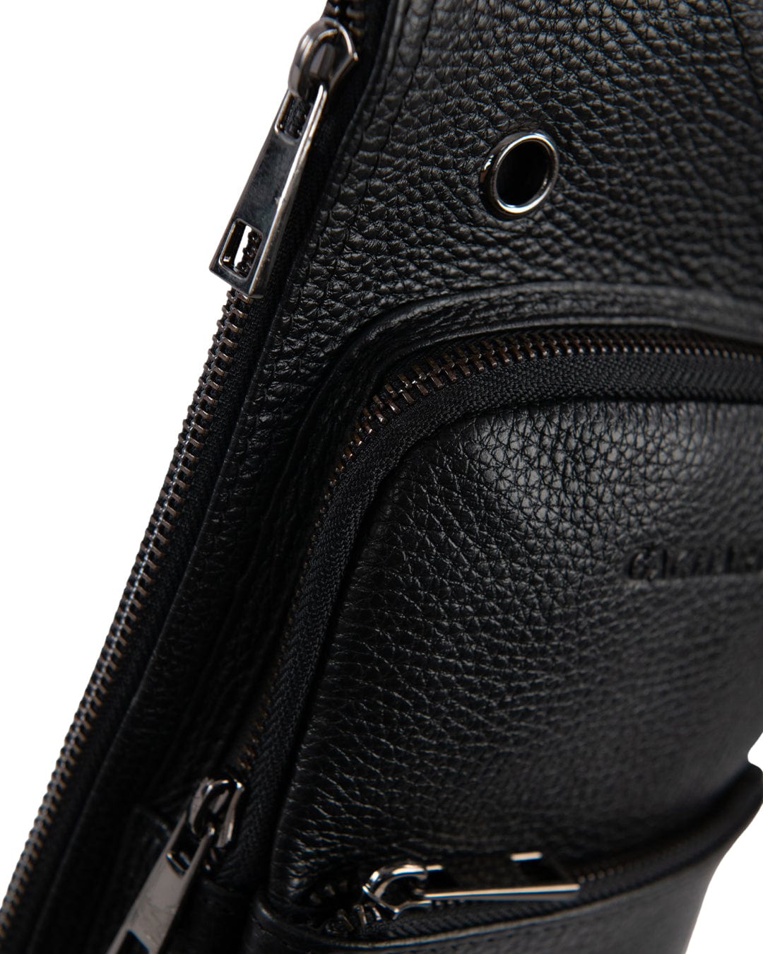 Gagliardi Bags ONE SIZE Gagliardi Scoth Grain Leather Black Crossbody Courier Bag