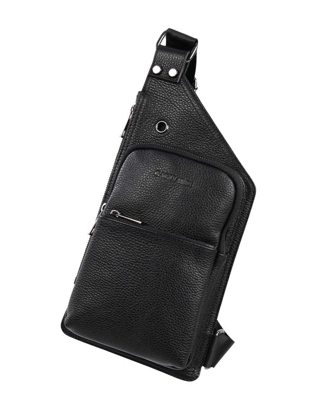 Gagliardi Bags ONE SIZE Gagliardi Scoth Grain Leather Black Crossbody Courier Bag