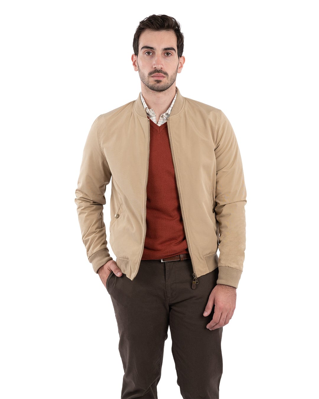 Gagliardi Jackets Gagliardi Beige Bomber Jacket