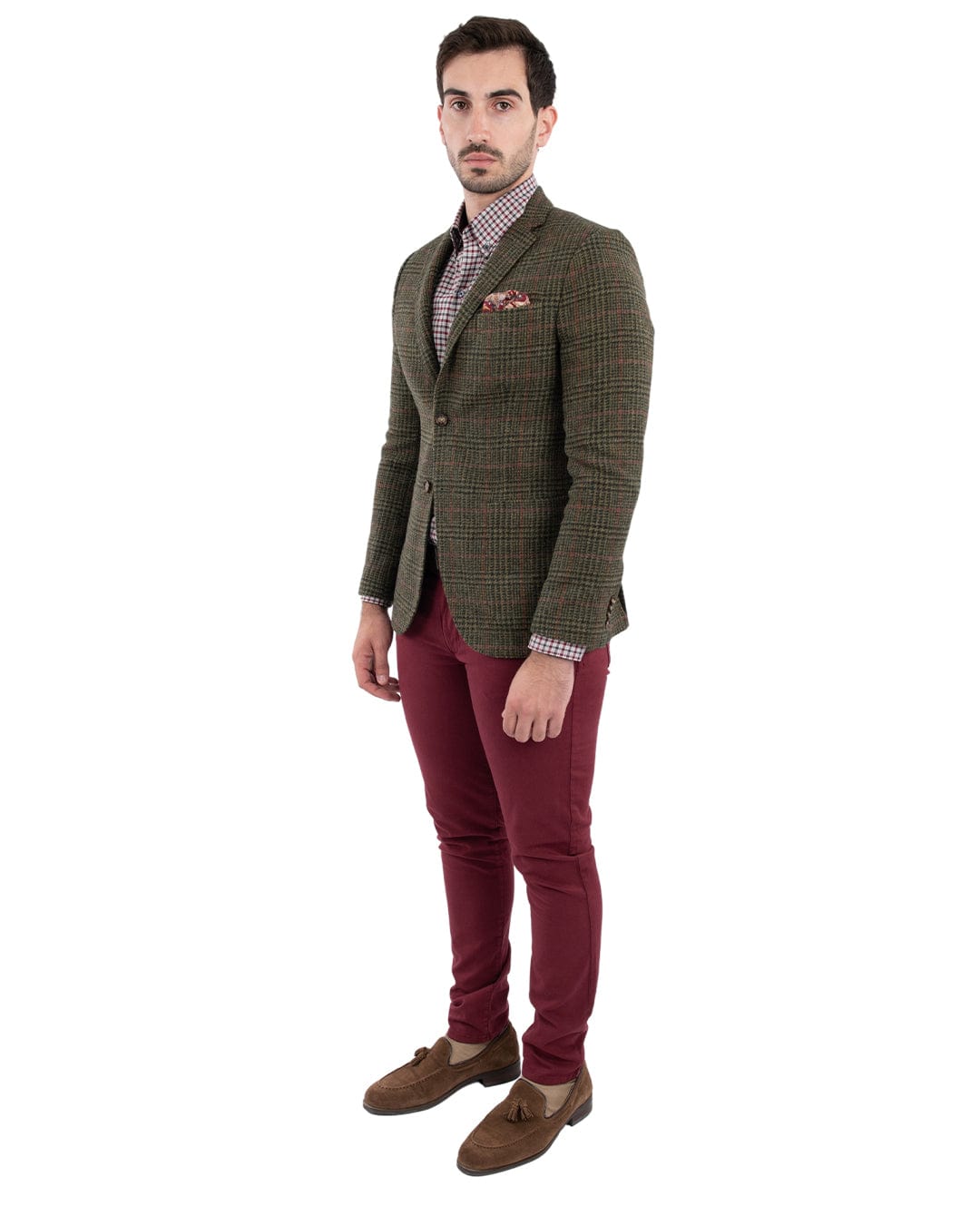 Gagliardi Jackets Gagliardi Green Shetland Check Jacket