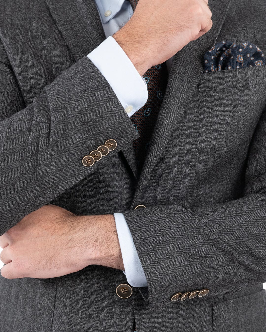 Gagliardi Jackets Gagliardi Lanificio Ing. Loro Piana Grey Herringbone Jacket