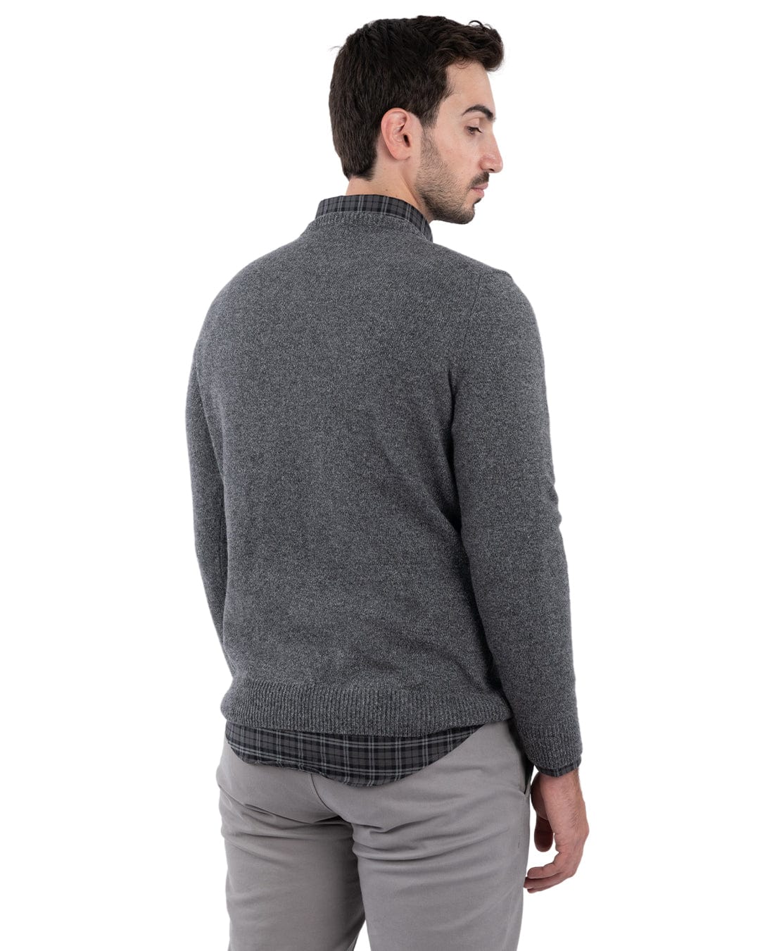 Gagliardi Jumpers Gagliardi Reclaimed Lambswool Grey Crew Neck Jumper