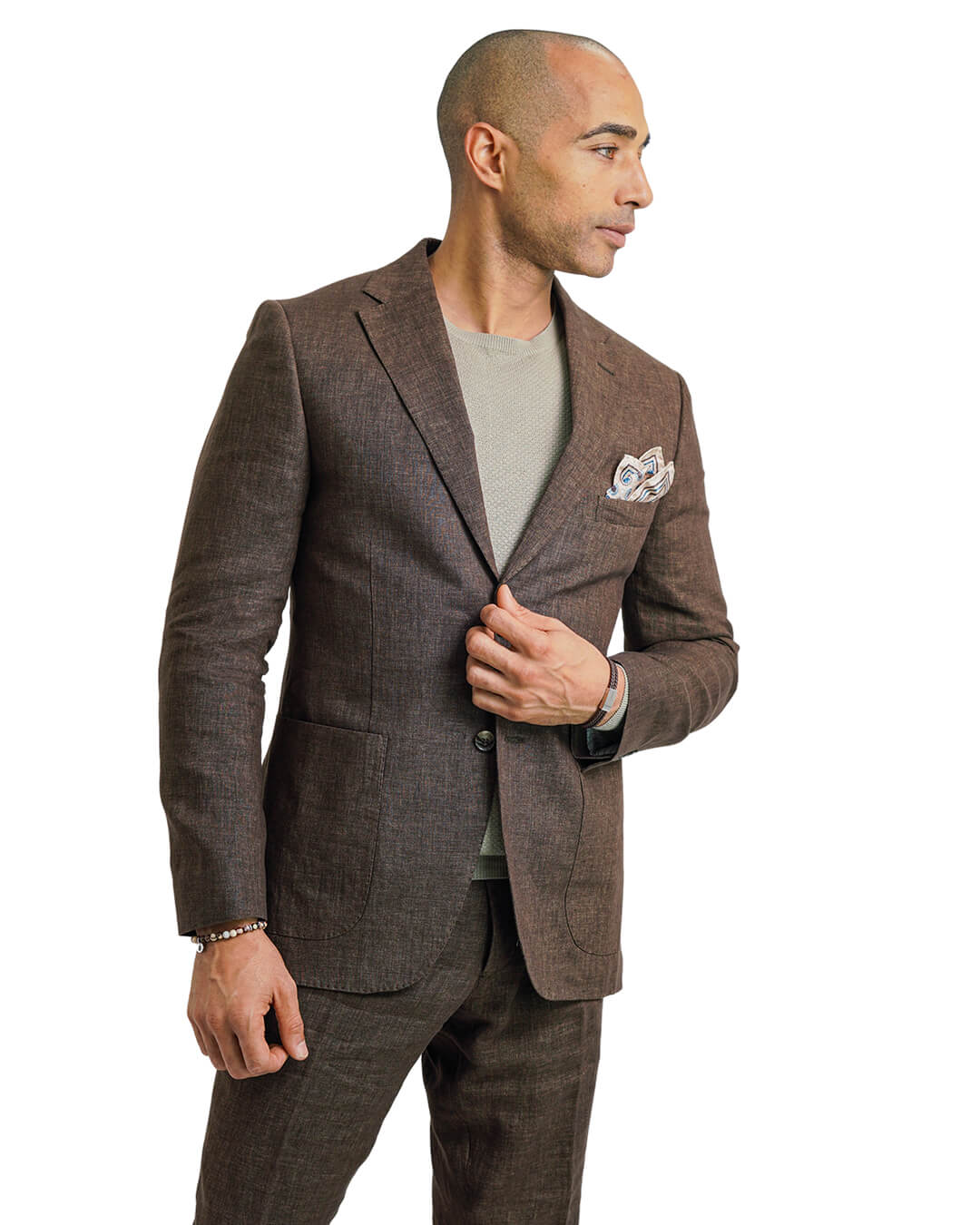 Gagliardi M&M Jackets Gagliardi Brown Italian Delave Linen Jacket