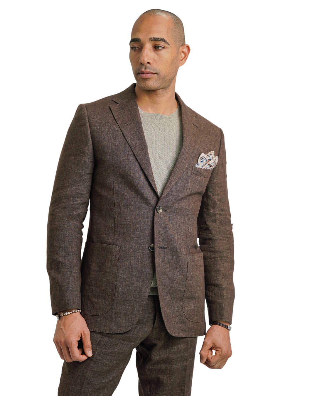 Gagliardi M&M Jackets Gagliardi Brown Italian Delave Linen Jacket