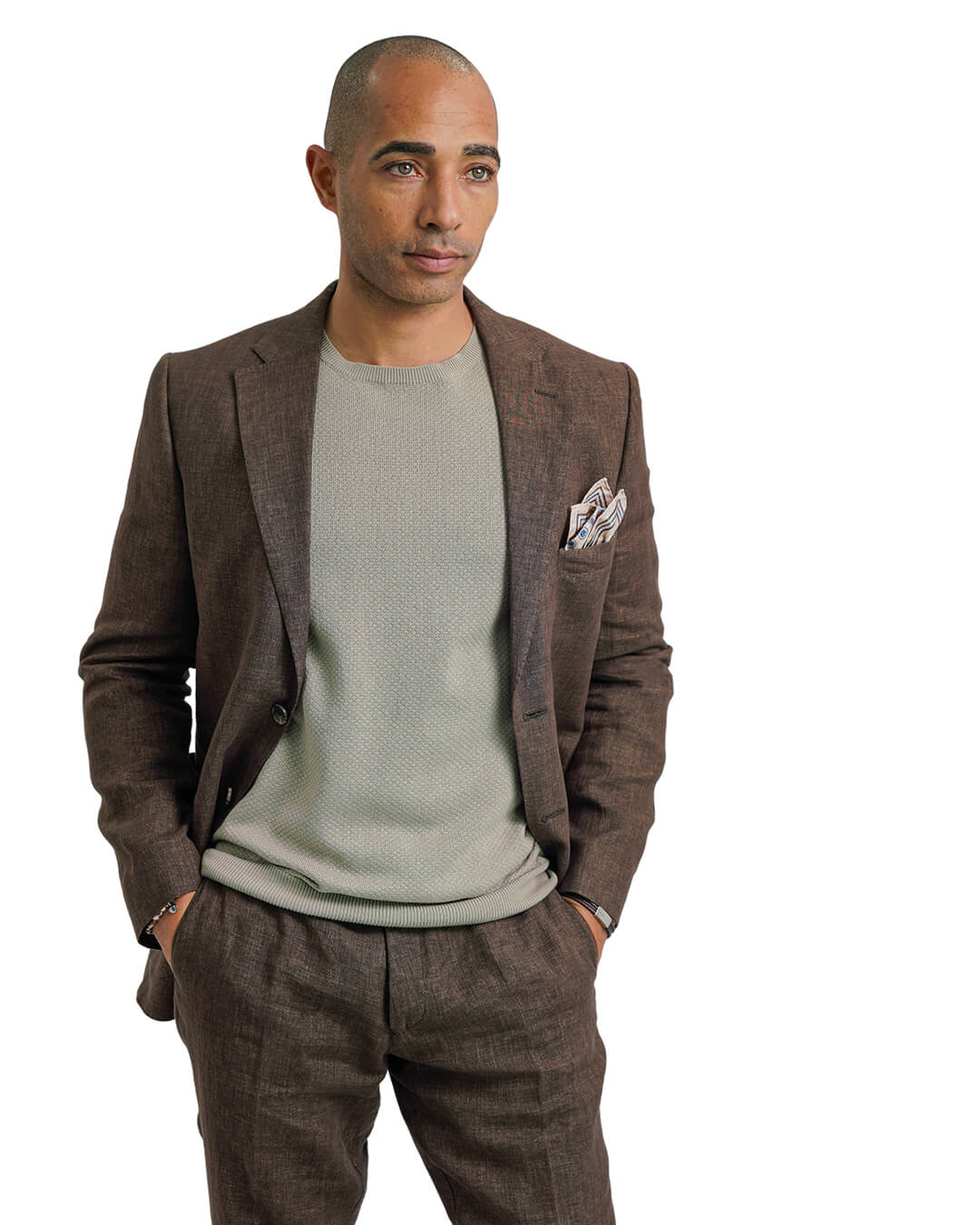 Gagliardi M&M Jackets Gagliardi Brown Italian Delave Linen Jacket