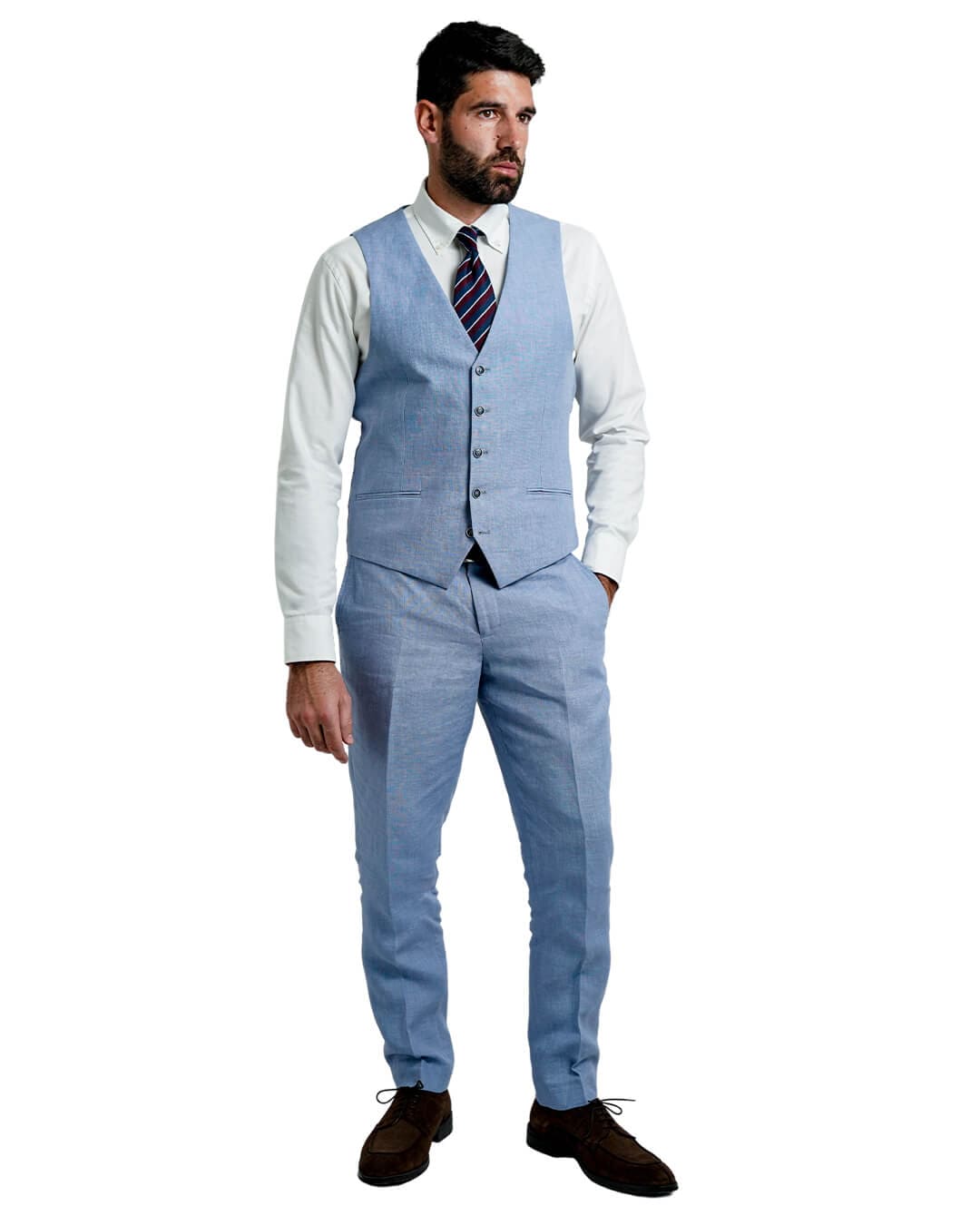 Gagliardi M&M Waistcoats Gagliardi Sky Linen Waistcoat