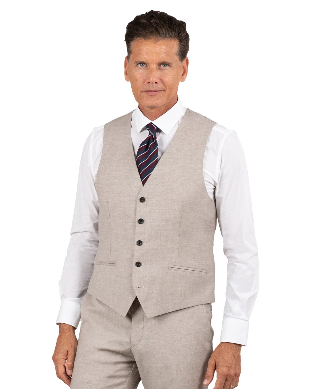 Gagliardi M&M Waistcoats Waistcoat Mixer Reda Wool Chambray Beige5