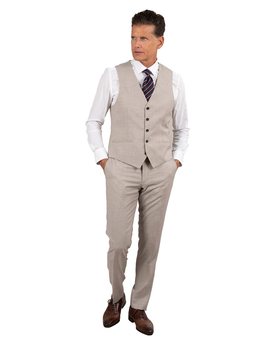 Gagliardi M&M Waistcoats Waistcoat Mixer Reda Wool Chambray Beige5