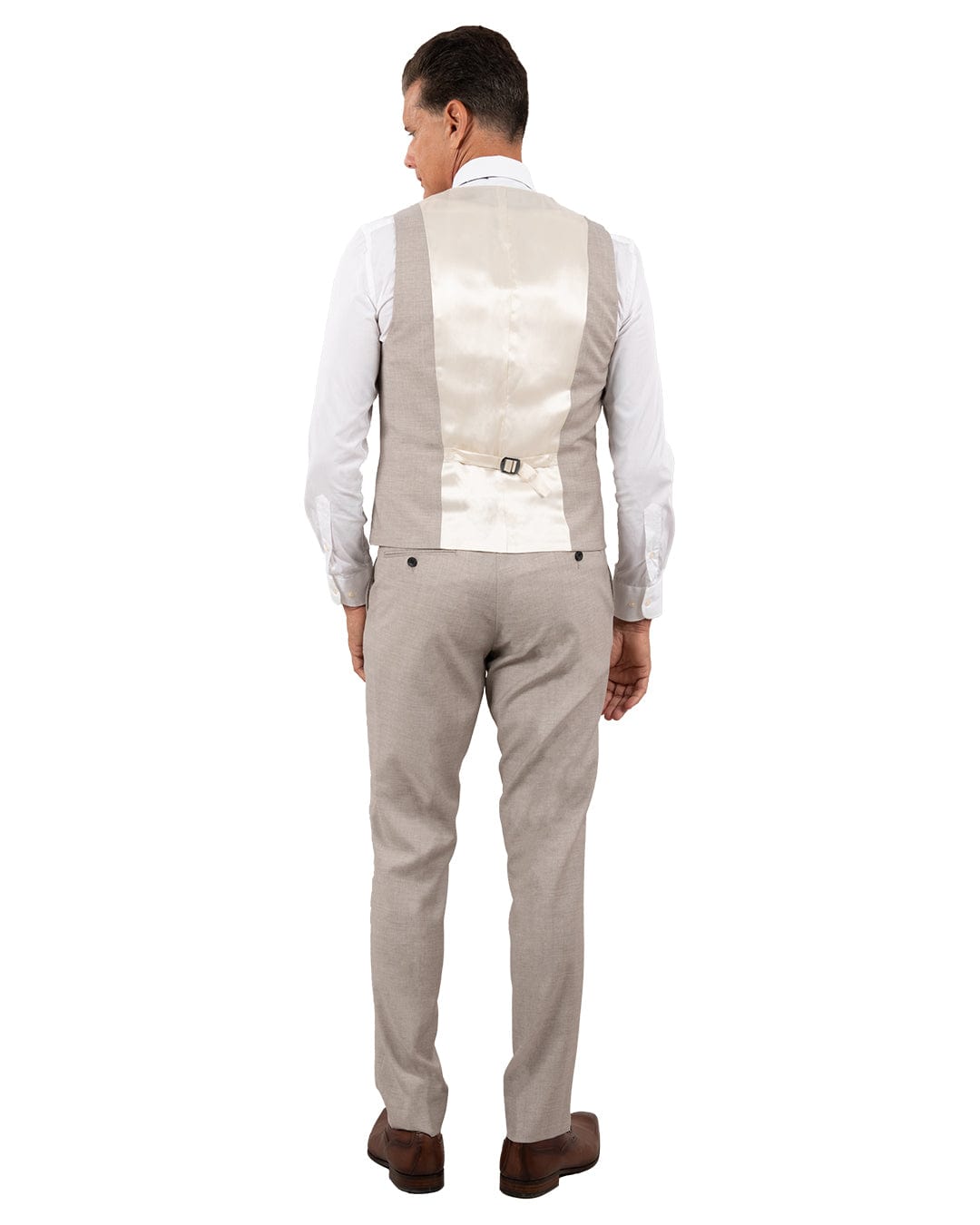 Gagliardi M&M Waistcoats Waistcoat Mixer Reda Wool Chambray Beige5