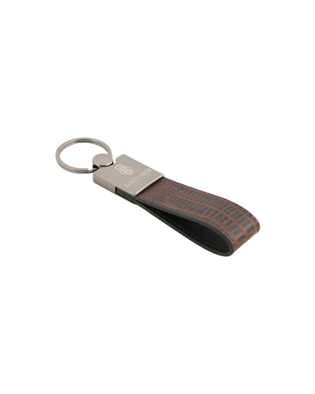 Gagliardi Other Accessories ONE SIZE Gagliardi Imitation Snake Skin Leather Brown Key Fob
