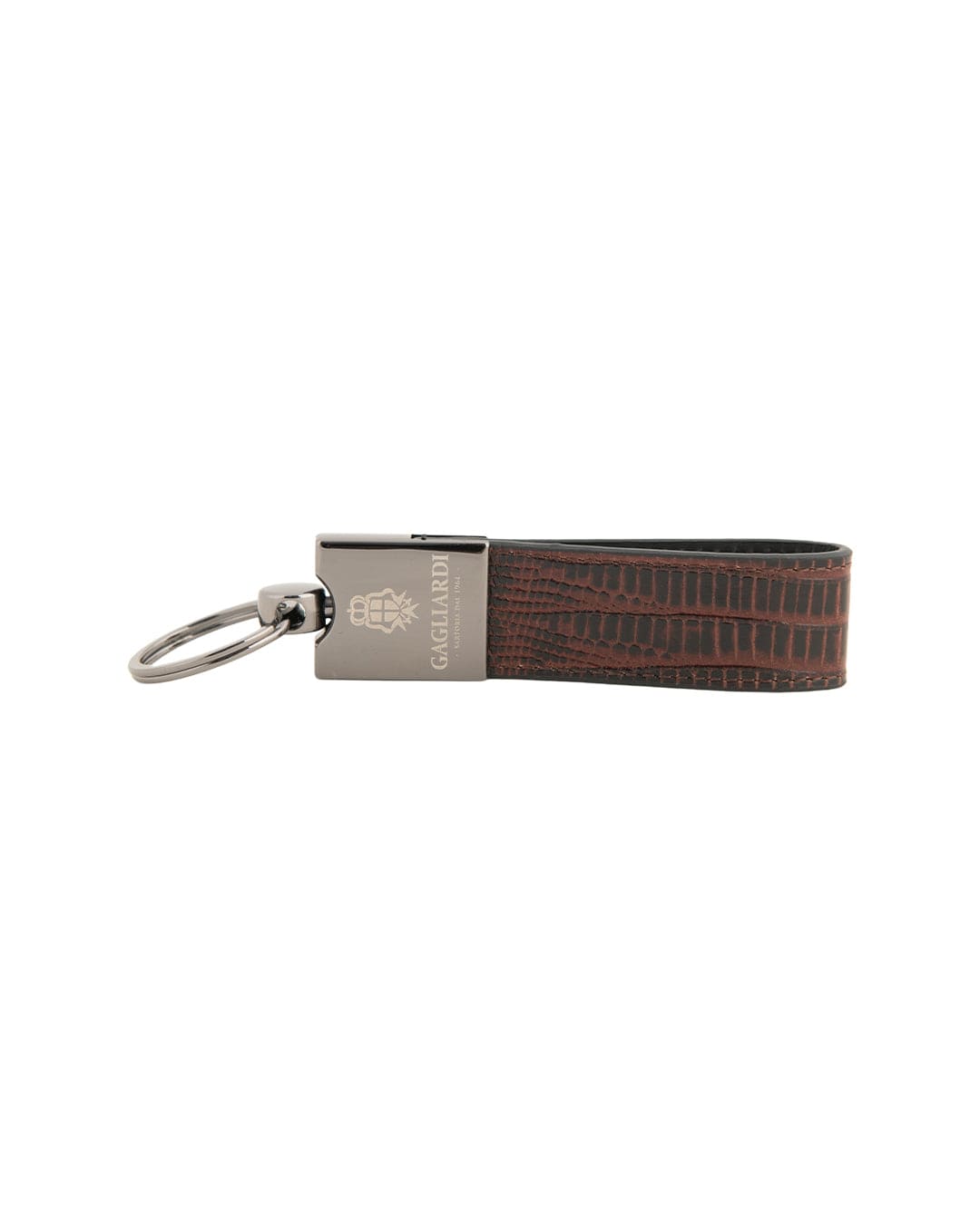 Gagliardi Other Accessories ONE SIZE Gagliardi Imitation Snake Skin Leather Brown Key Fob