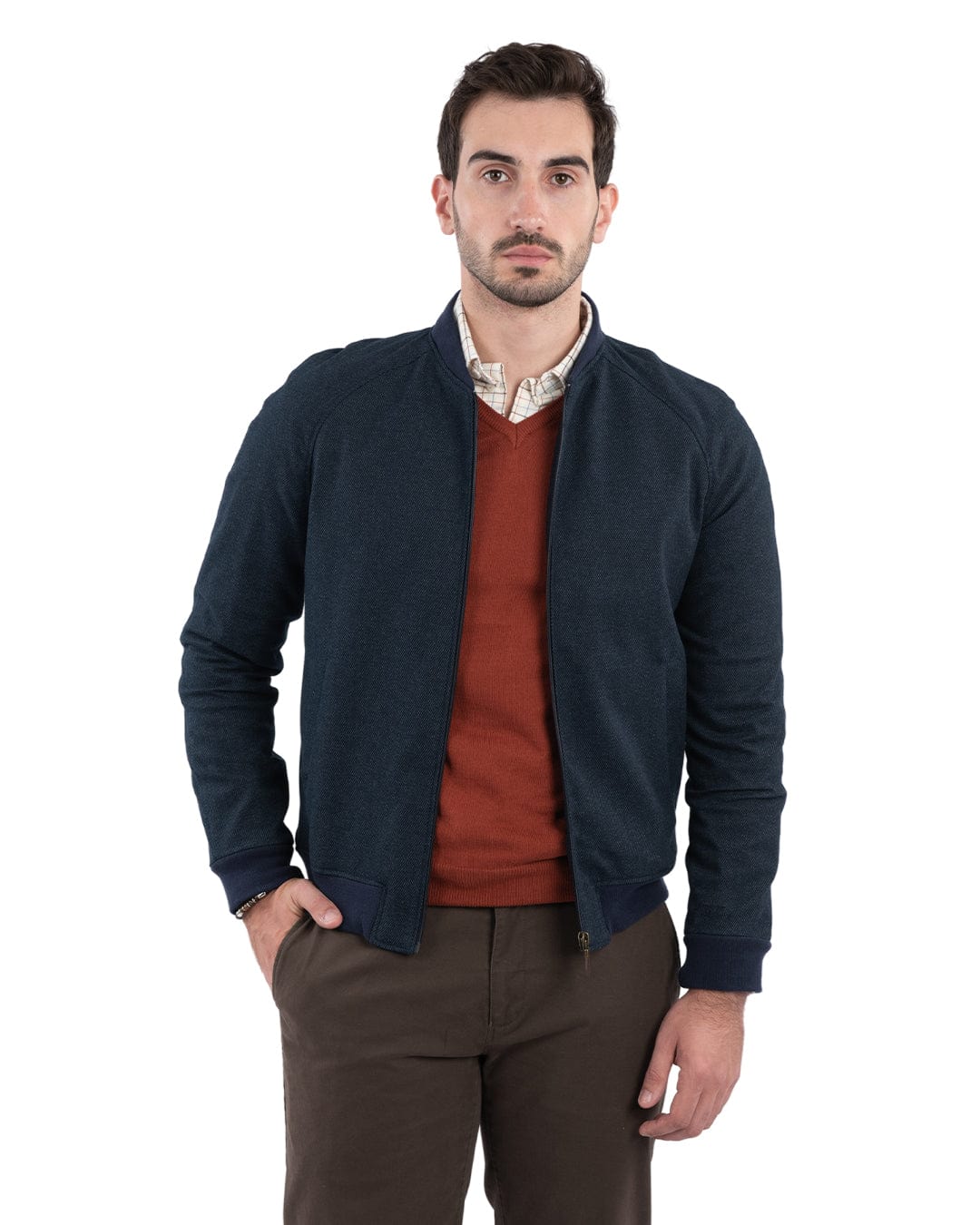 Gagliardi Outerwear Gagliardi Blue Bomber Jacket