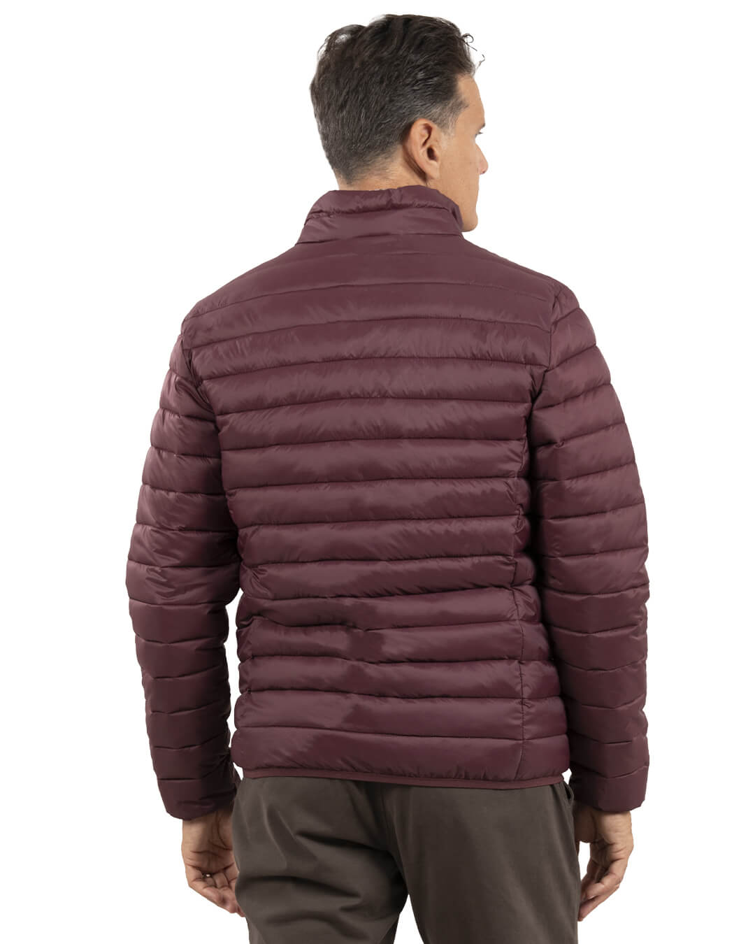 Gagliardi Outerwear Gagliardi Burgundy Funnel Neck Wadded Jacket