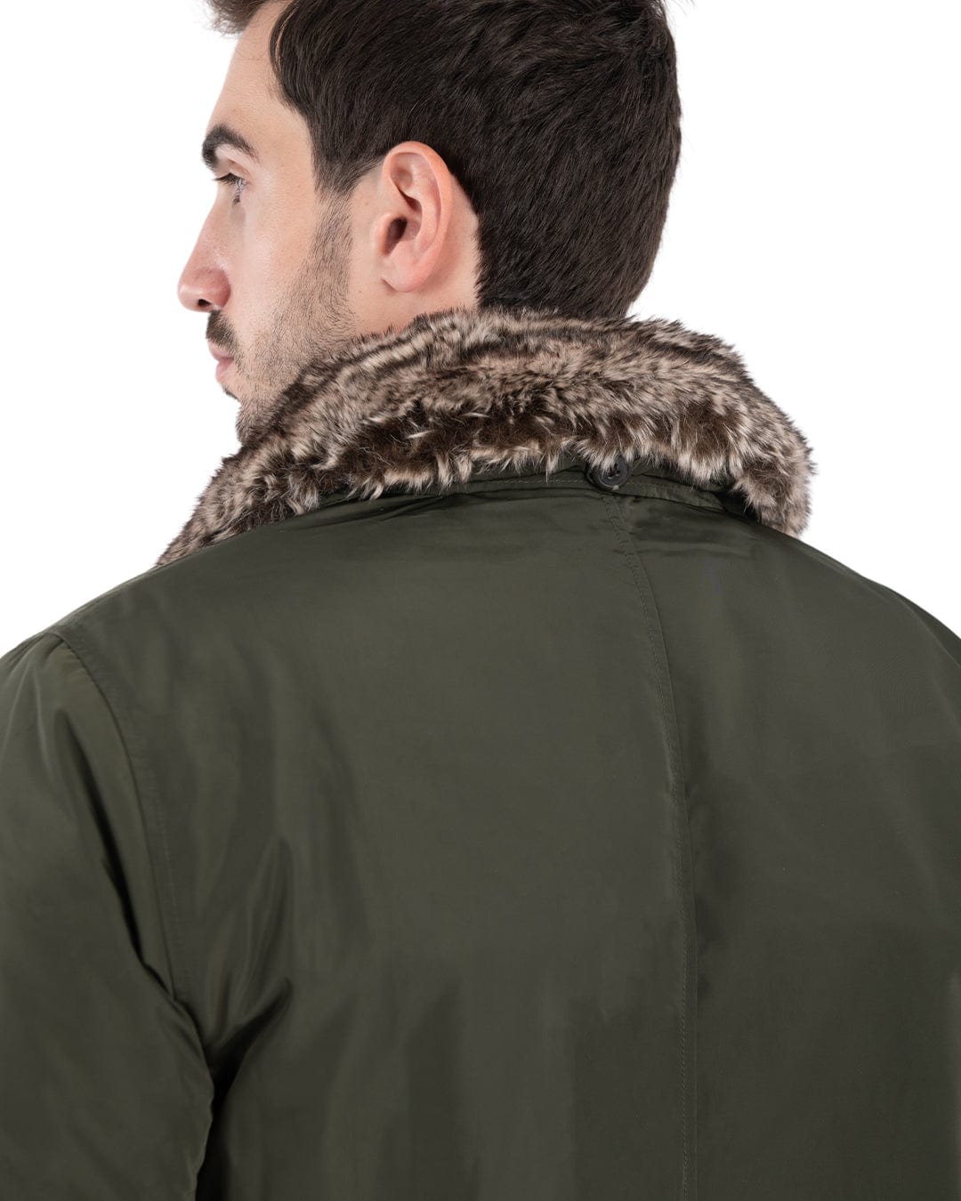 Gagliardi Outerwear Gagliardi Green Parka With Detachable Faux Fur Collar
