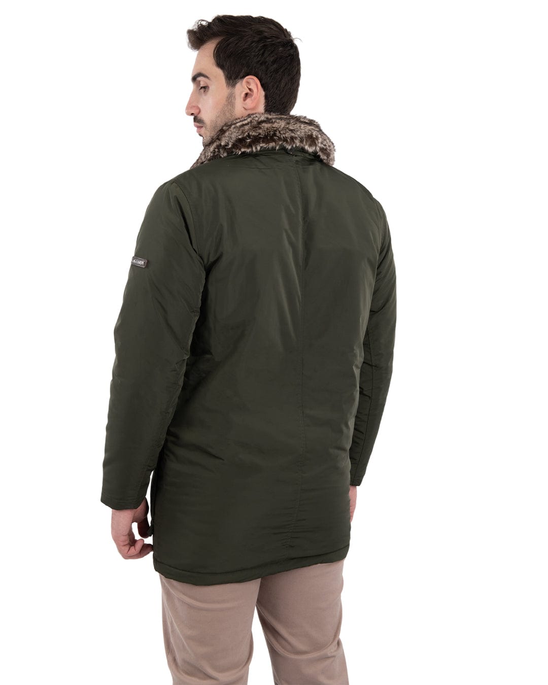 Gagliardi Outerwear Gagliardi Green Parka With Detachable Faux Fur Collar