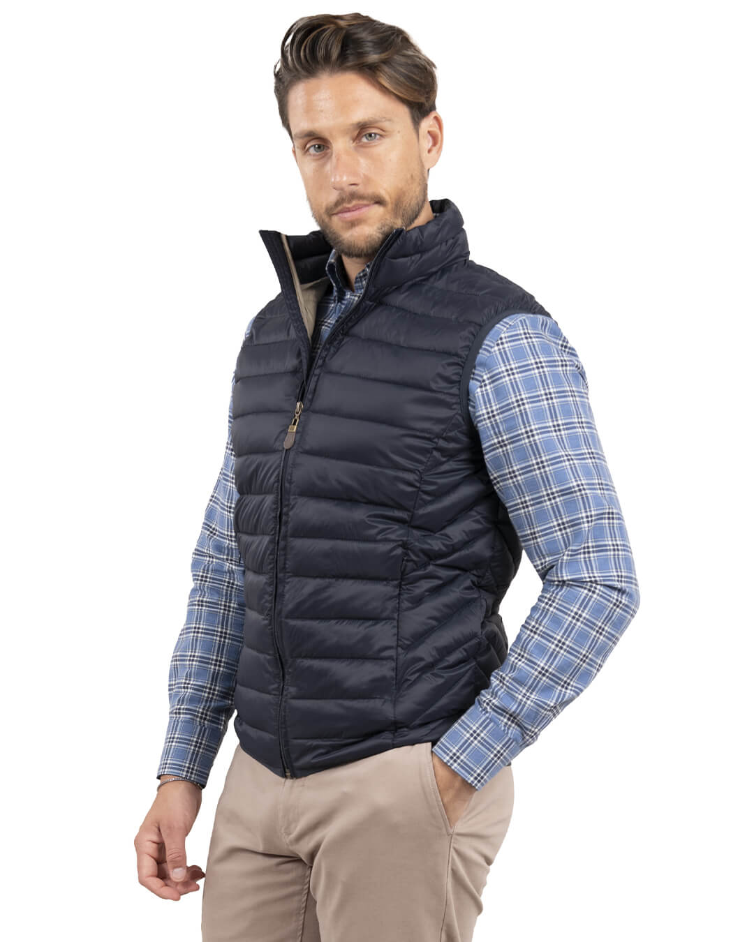 Gagliardi Outerwear Gagliardi Navy Lightweight Wadded Gilet