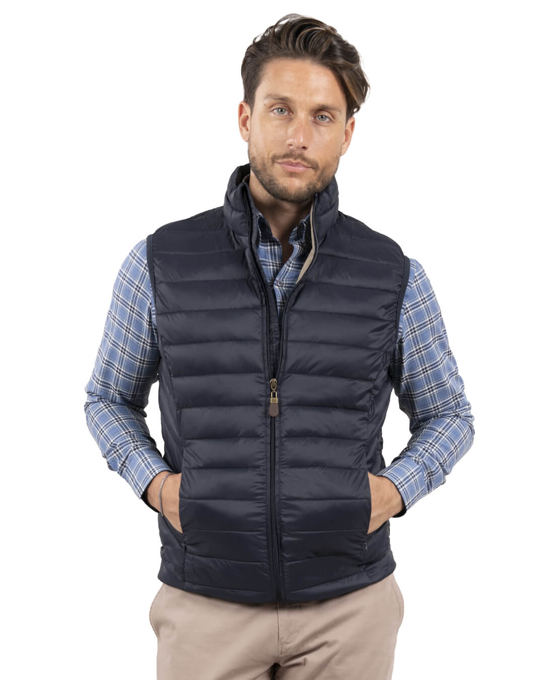 Gagliardi Outerwear Gagliardi Navy Lightweight Wadded Gilet