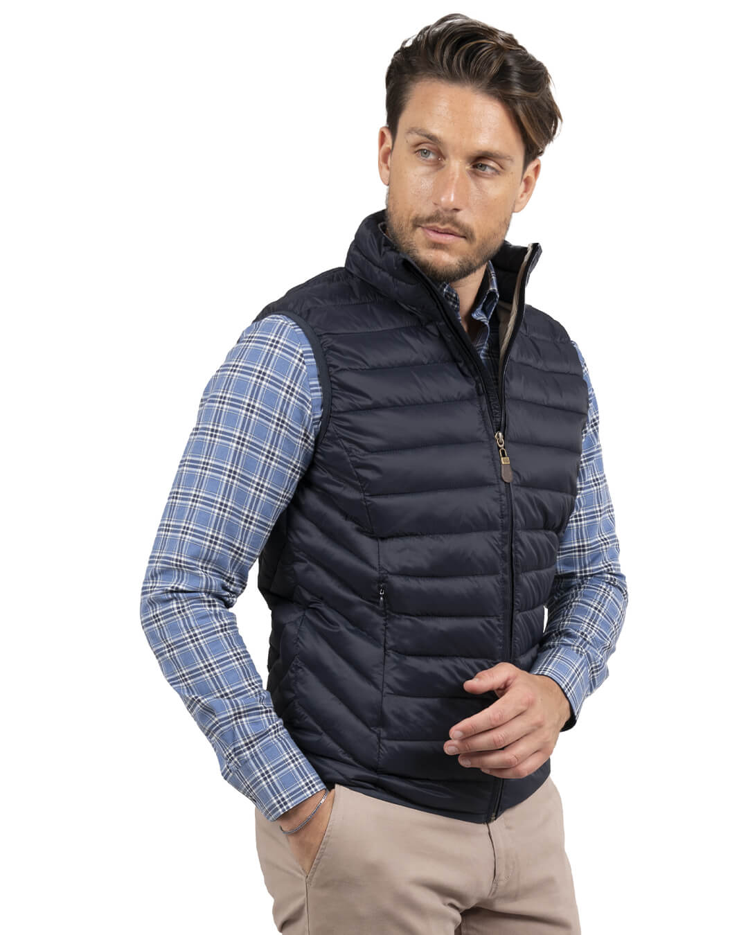 Gagliardi Outerwear Gagliardi Navy Lightweight Wadded Gilet