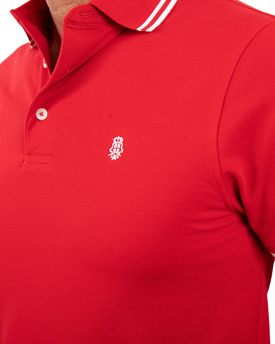 Gagliardi Polo Shirts Gagliardi Red Double Tipped Pique Polo Shirt