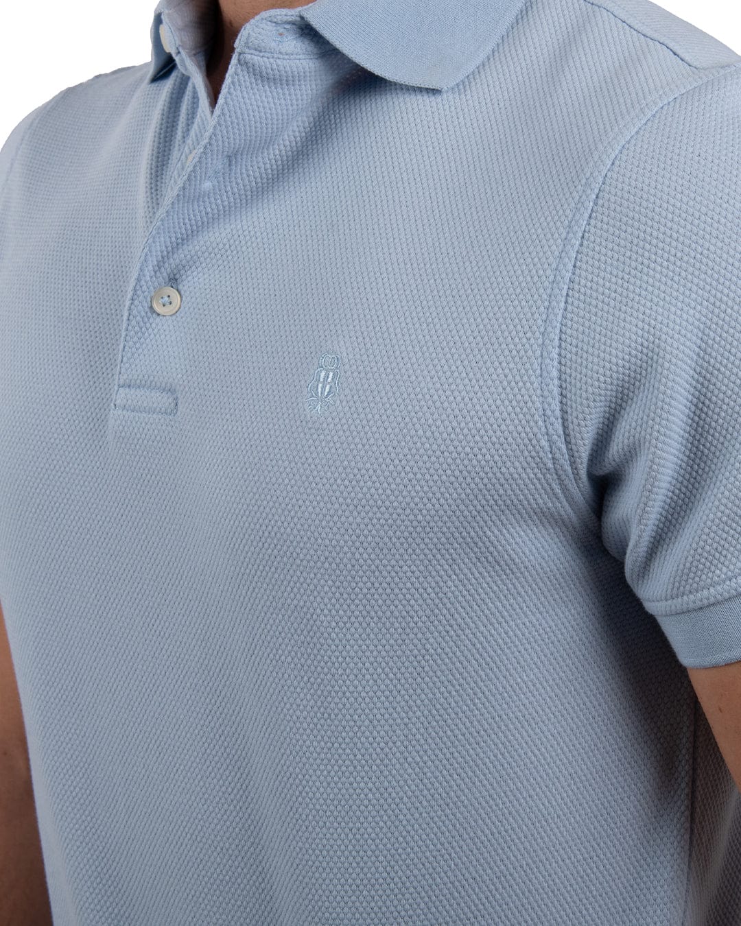 Gagliardi Poloshirts Gagliardi Light Blue Popcorn Textured Polo Shirt