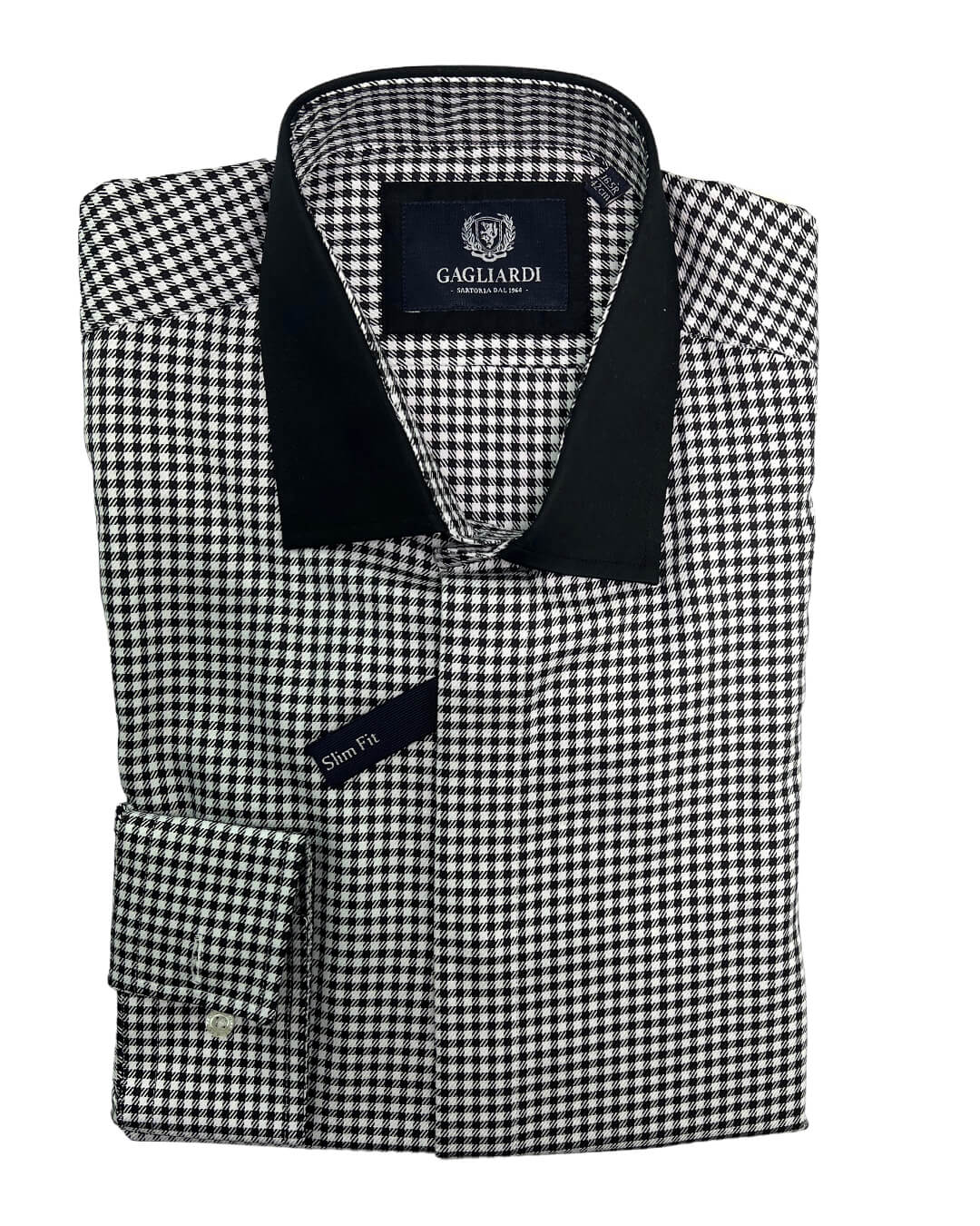 Gagliardi Black White Oversized Gingham Classic Collar Shirt