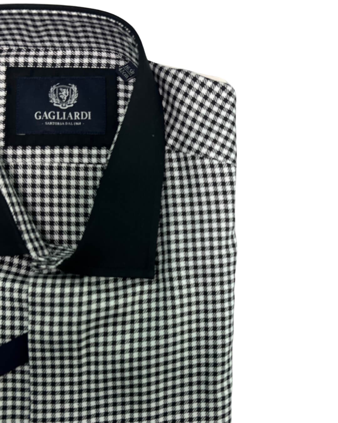 Gagliardi Shirts Gagliardi Black & White Oversized Gingham Classic Collar Shirt
