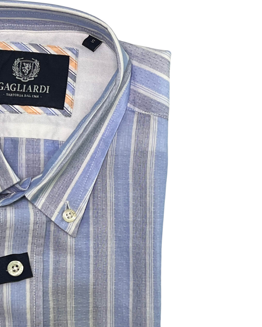 Gagliardi Shirts Gagliardi Blue Bold Stripe Jacquard Shirt