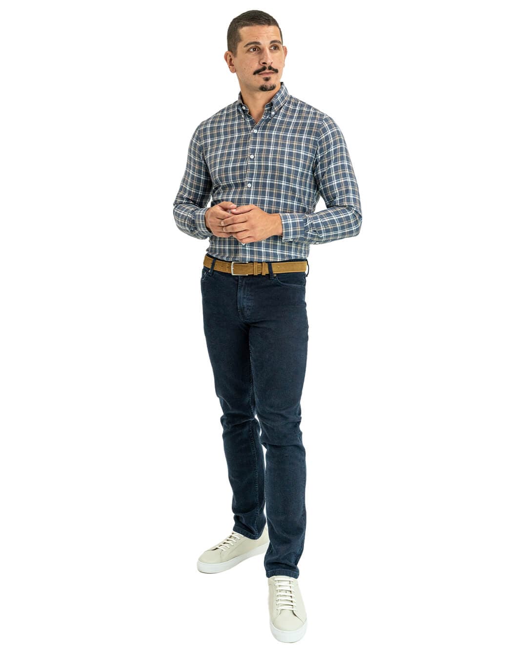 Gagliardi Shirts Gagliardi Blue Cotton Flannel Plaid Button Down Shirt