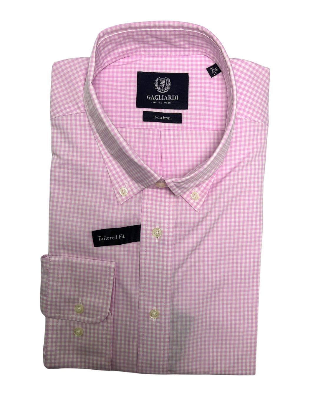 Gagliardi Shirts Gagliardi Gingham Pink No Pocket Shirt