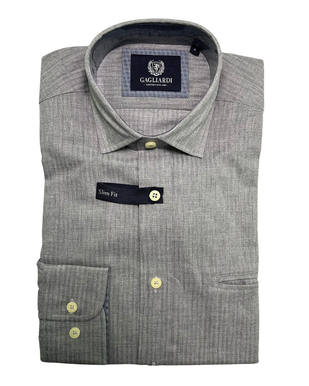 Gagliardi Shirts Gagliardi Grey Basketweave Raised Stripe Shirt